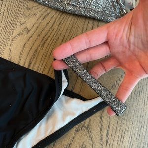Swim Silver Glitter Bikini Pc Nwt Poshmark